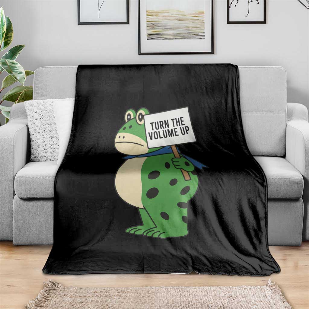 Turn The Volume Up Throw Blanket Resist Frog Portland Protest TS14 Print Your Wear