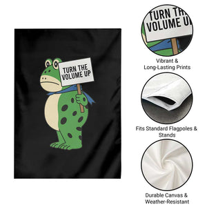 Turn The Volume Up Garden Flag Resist Frog Portland Protest TS14 Print Your Wear