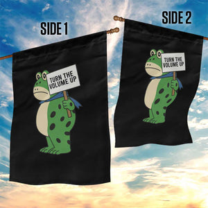 Turn The Volume Up Garden Flag Resist Frog Portland Protest TS14 Print Your Wear