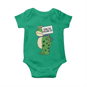 Turn The Volume Up Baby Onesie Resist Frog Portland Protest TS14 Irish Green Print Your Wear
