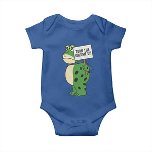 Turn The Volume Up Baby Onesie Resist Frog Portland Protest TS14 Royal Blue Print Your Wear