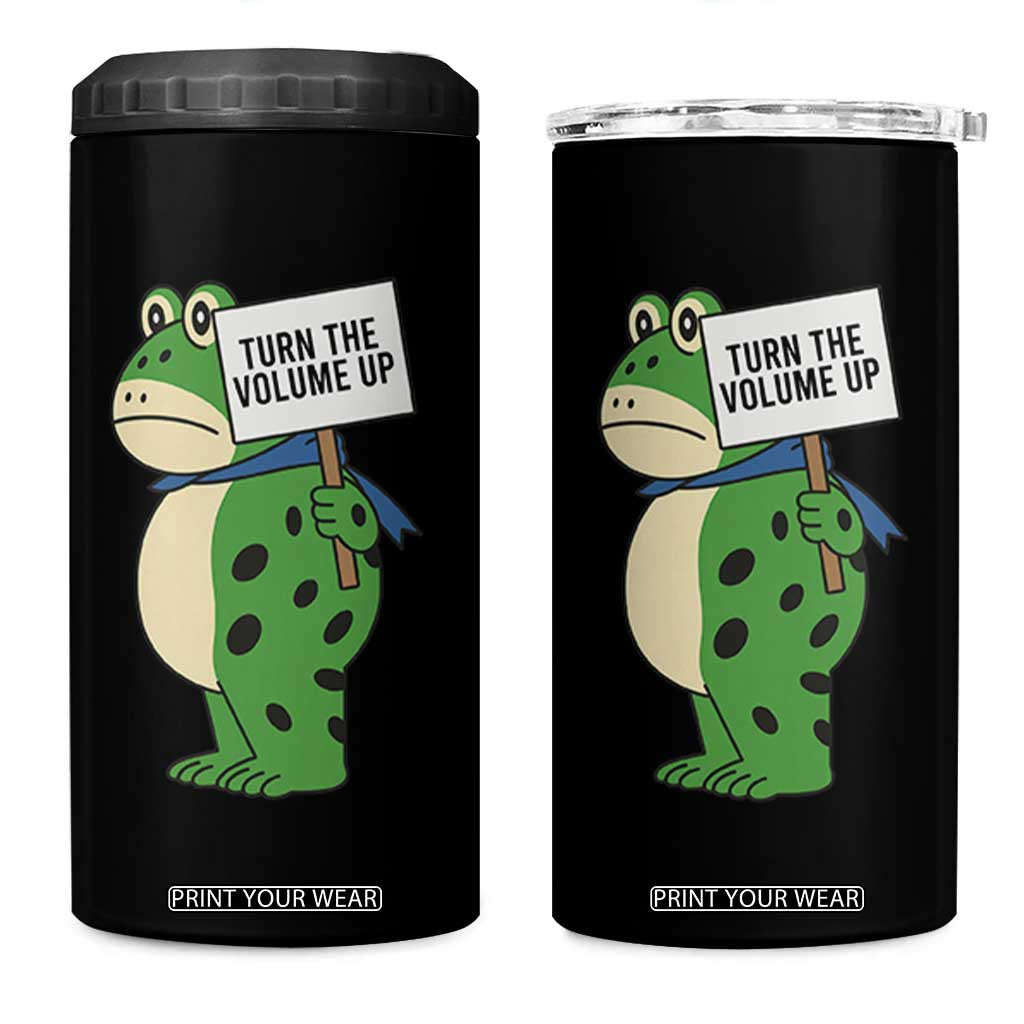 Turn The Volume Up 4 in 1 Can Cooler Tumbler Resist Frog Portland Protest TS14 One Size: 16 oz Black Print Your Wear