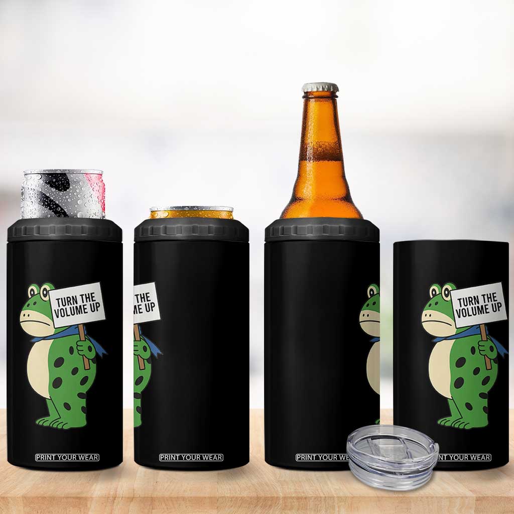 Turn The Volume Up 4 in 1 Can Cooler Tumbler Resist Frog Portland Protest TS14 Print Your Wear