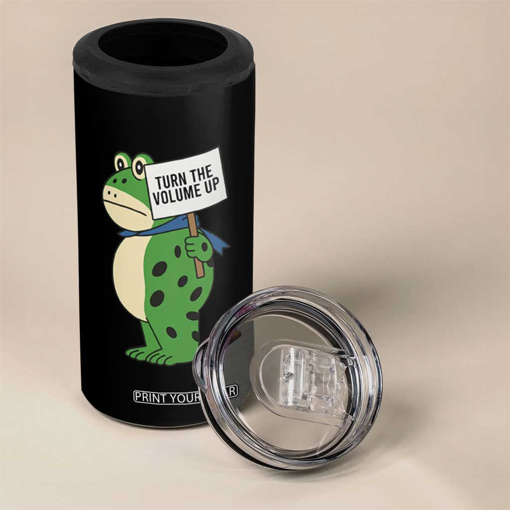Turn The Volume Up 4 in 1 Can Cooler Tumbler Resist Frog Portland Protest TS14 Print Your Wear