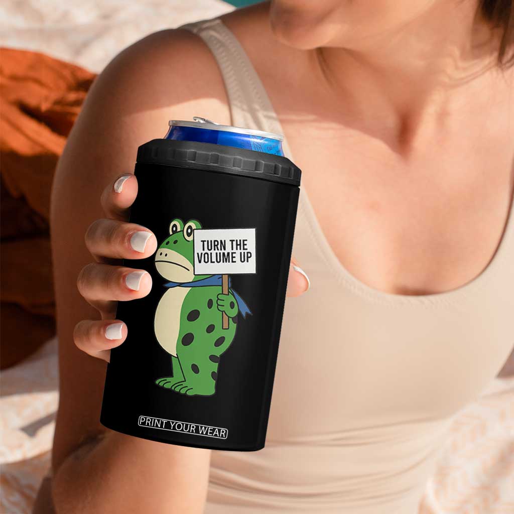 Turn The Volume Up 4 in 1 Can Cooler Tumbler Resist Frog Portland Protest TS14 Print Your Wear