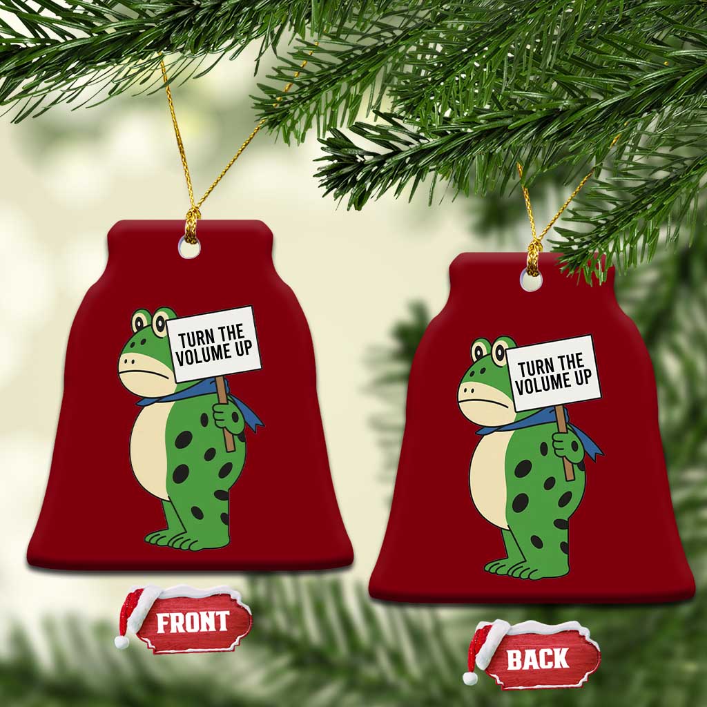 Turn The Volume Up Ceramic Ornament Resist Frog Portland Protest TS14 Print Your Wear