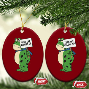 Turn The Volume Up Ceramic Ornament Resist Frog Portland Protest TS14 Print Your Wear