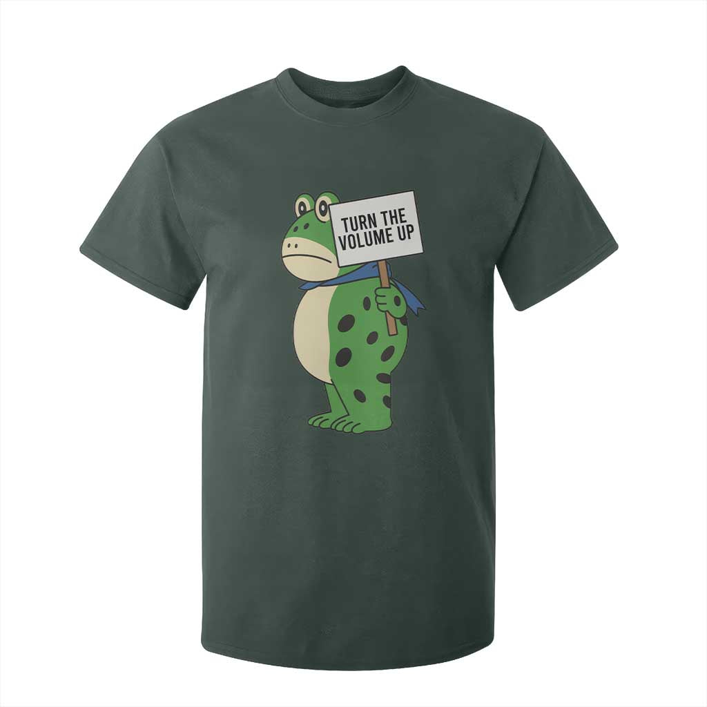 Turn The Volume Up T Shirt For Kid Resist Frog Portland Protest TS14 Dark Forest Green Print Your Wear