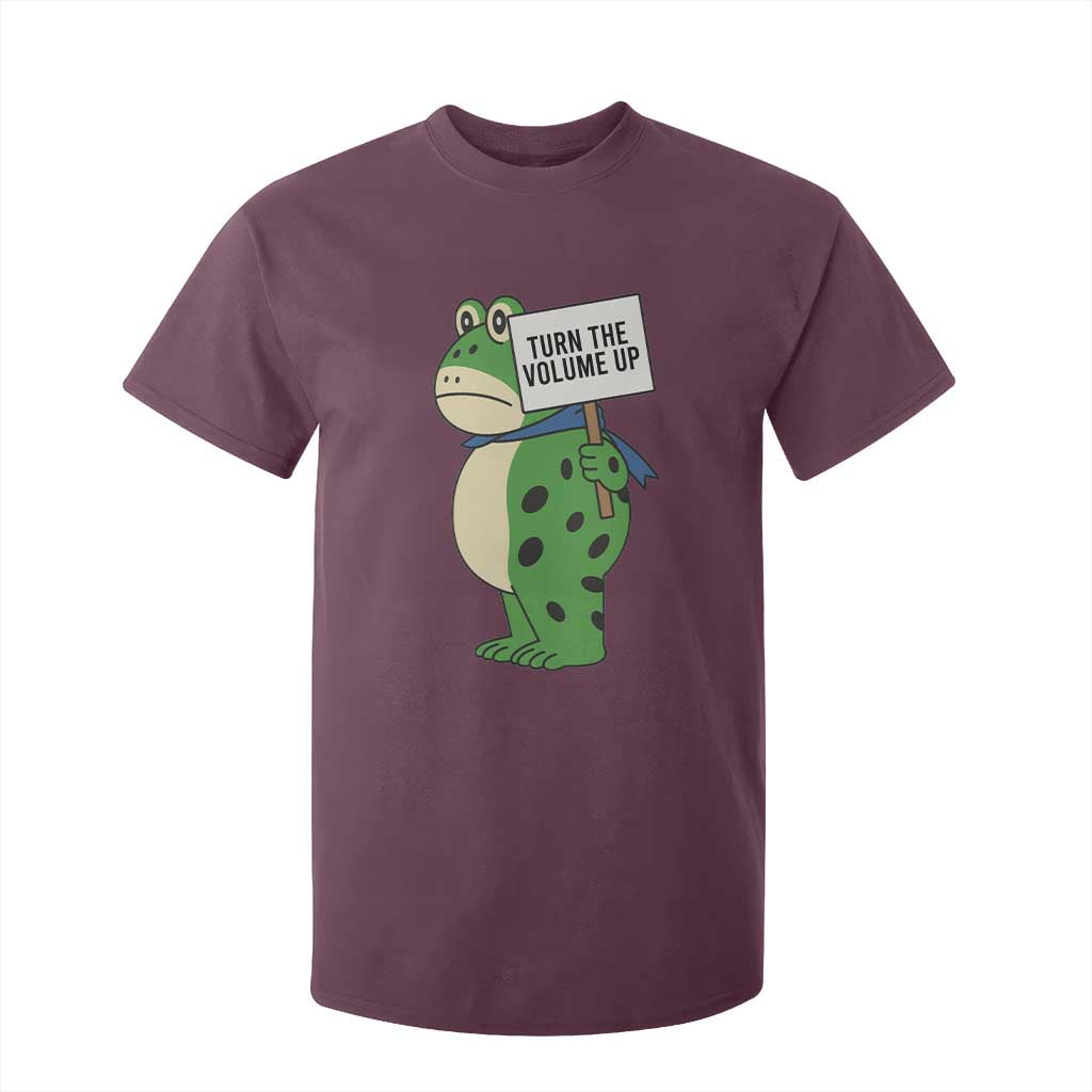 Turn The Volume Up T Shirt For Kid Resist Frog Portland Protest TS14 Maroon Print Your Wear