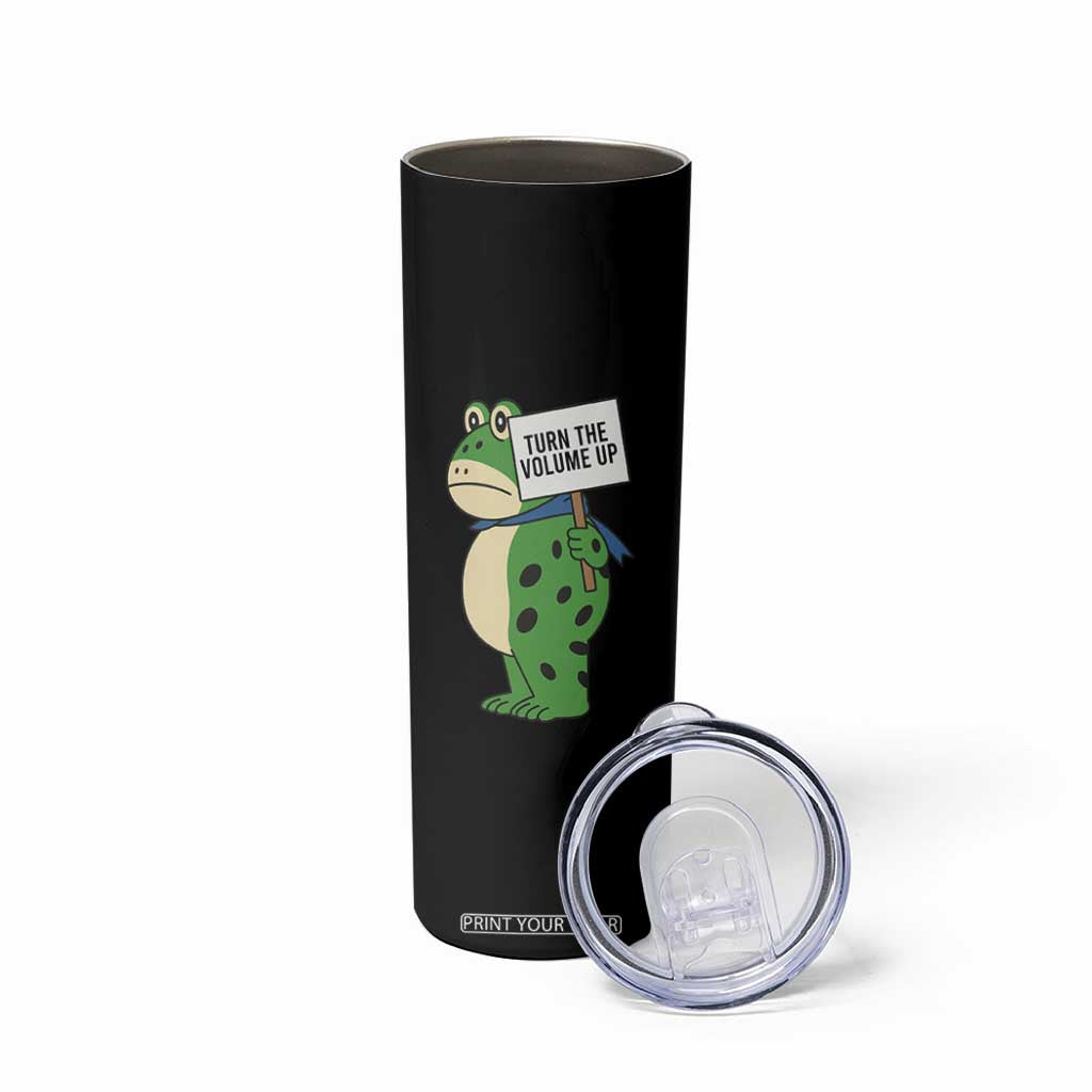 Turn The Volume Up Skinny Tumbler Resist Frog Portland Protest TS14 Print Your Wear