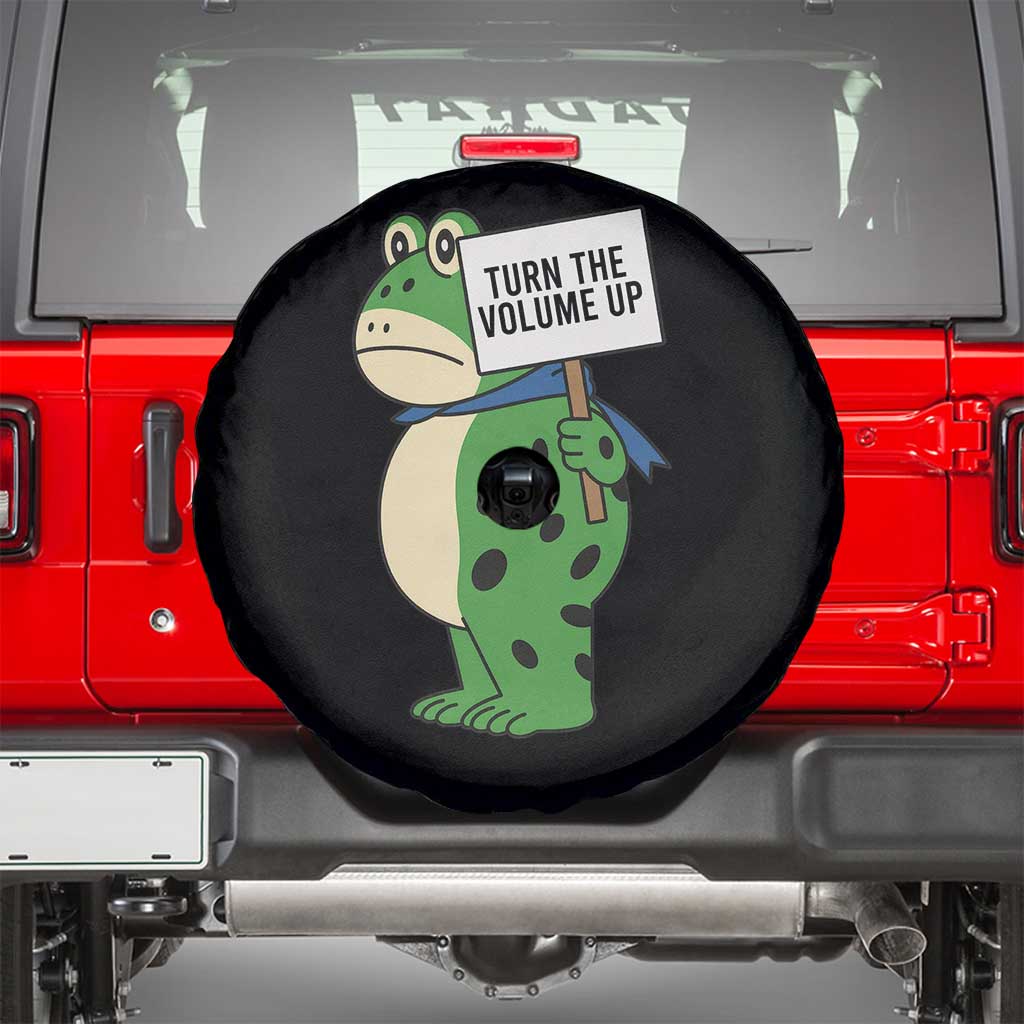 Turn The Volume Up Spare Tire Cover Resist Frog Portland Protest TS14 Black Print Your Wear