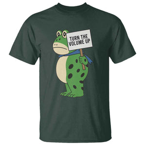 Turn The Volume Up T Shirt Resist Frog Portland Protest TS14 Dark Forest Green Print Your Wear