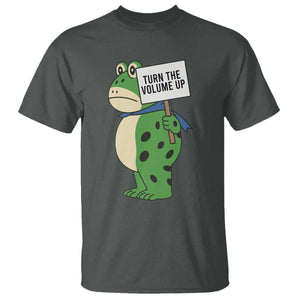 Turn The Volume Up T Shirt Resist Frog Portland Protest TS14 Dark Heather Print Your Wear