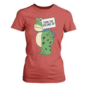 Turn The Volume Up T Shirt For Women Resist Frog Portland Protest TS14 Red Print Your Wear