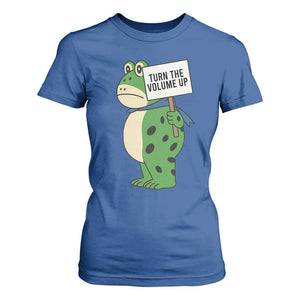 Turn The Volume Up T Shirt For Women Resist Frog Portland Protest TS14 Royal Blue Print Your Wear