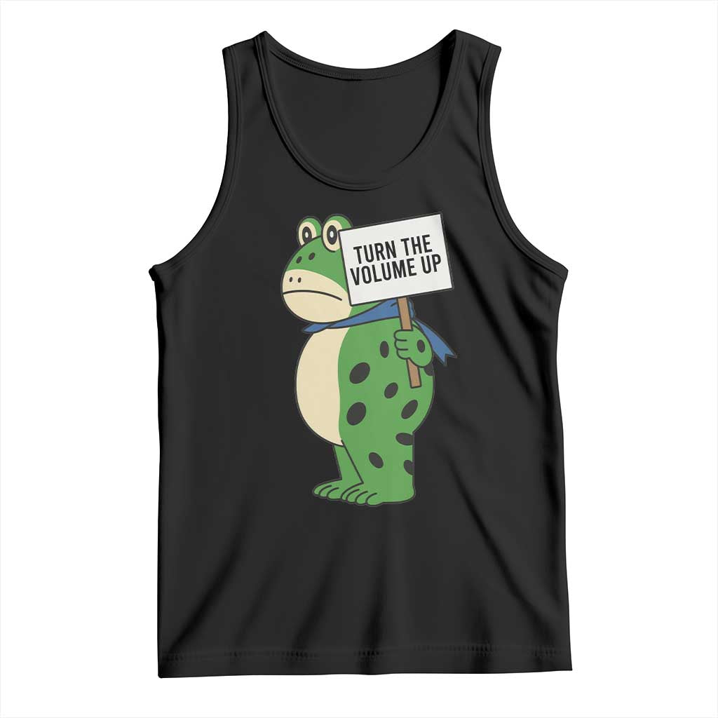 Turn The Volume Up Tank Top Resist Frog Portland Protest TS14 Black Print Your Wear