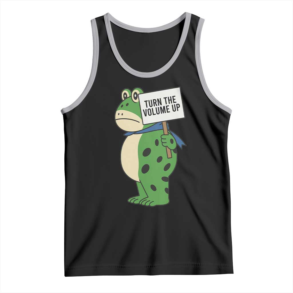 Turn The Volume Up Tank Top Resist Frog Portland Protest TS14 Black Athletic Heather Print Your Wear