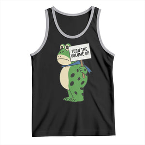 Turn The Volume Up Tank Top Resist Frog Portland Protest TS14 Black Athletic Heather Print Your Wear