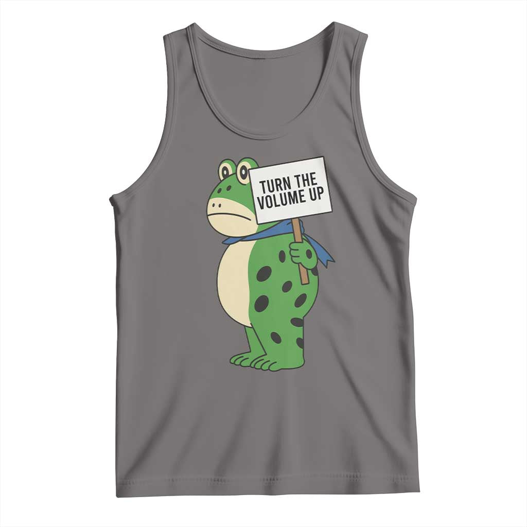 Turn The Volume Up Tank Top Resist Frog Portland Protest TS14 Deep Heather Print Your Wear