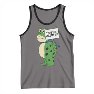 Turn The Volume Up Tank Top Resist Frog Portland Protest TS14 Deep Heather Black Print Your Wear