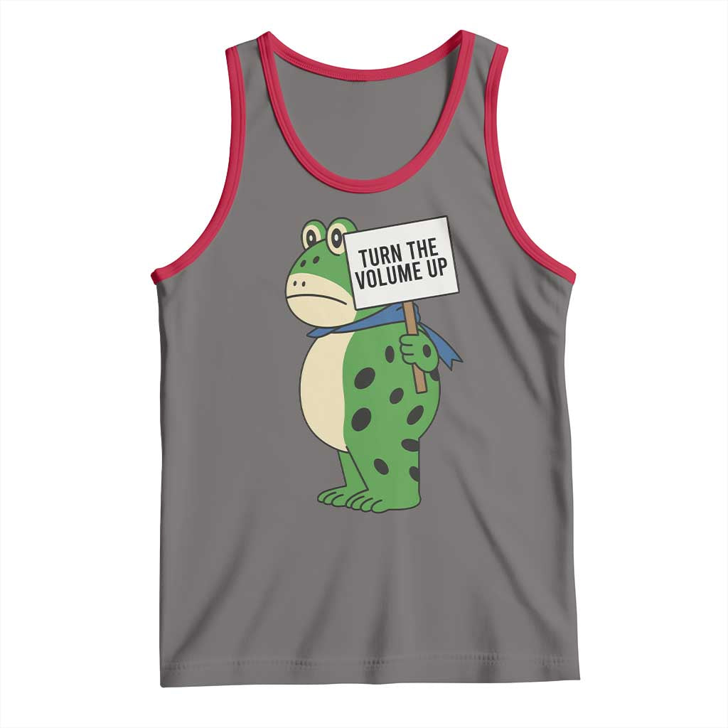 Turn The Volume Up Tank Top Resist Frog Portland Protest TS14 Deep Heather Red Print Your Wear