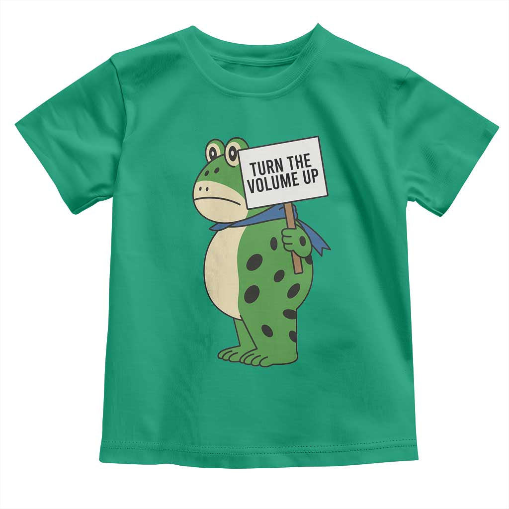 Turn The Volume Up Toddler T Shirt Resist Frog Portland Protest TS14 Irish Green Print Your Wear