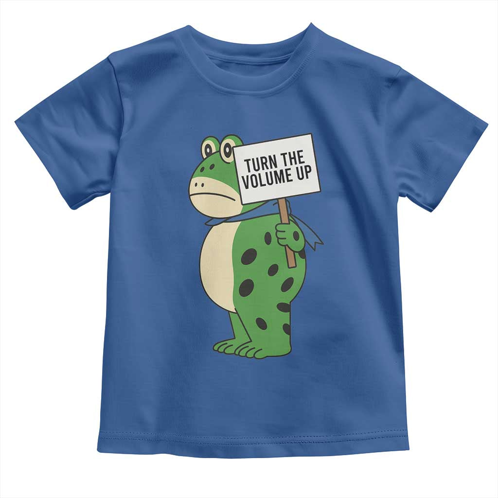 Turn The Volume Up Toddler T Shirt Resist Frog Portland Protest TS14 Royal Blue Print Your Wear