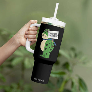 Turn The Volume Up Tumbler With Handle Resist Frog Portland Protest TS14 Print Your Wear
