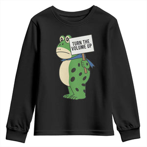 Turn The Volume Up Youth Sweatshirt Resist Frog Portland Protest TS14 Black Print Your Wear