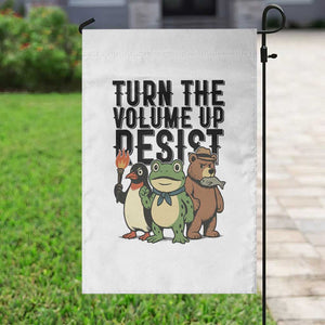 Turn The Volume Up Resist Garden Flag Portland Frog Bear Penguin Protester TS14 Print Your Wear