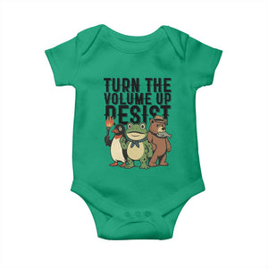 Turn The Volume Up Resist Baby Onesie Portland Frog Bear Penguin Protester TS14 Irish Green Print Your Wear