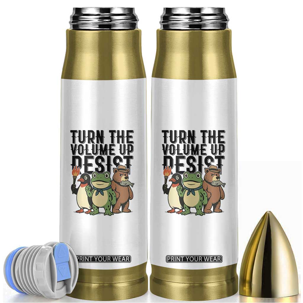 Turn The Volume Up Resist Bullet Tumbler Portland Frog Bear Penguin Protester TS14 White Print Your Wear