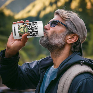 Turn The Volume Up Resist 4 in 1 Can Cooler Tumbler Portland Frog Bear Penguin Protester TS14 Print Your Wear