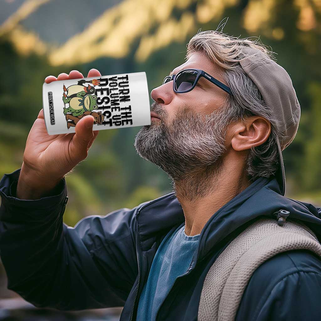Turn The Volume Up Resist 4 in 1 Can Cooler Tumbler Portland Frog Bear Penguin Protester TS14 Print Your Wear