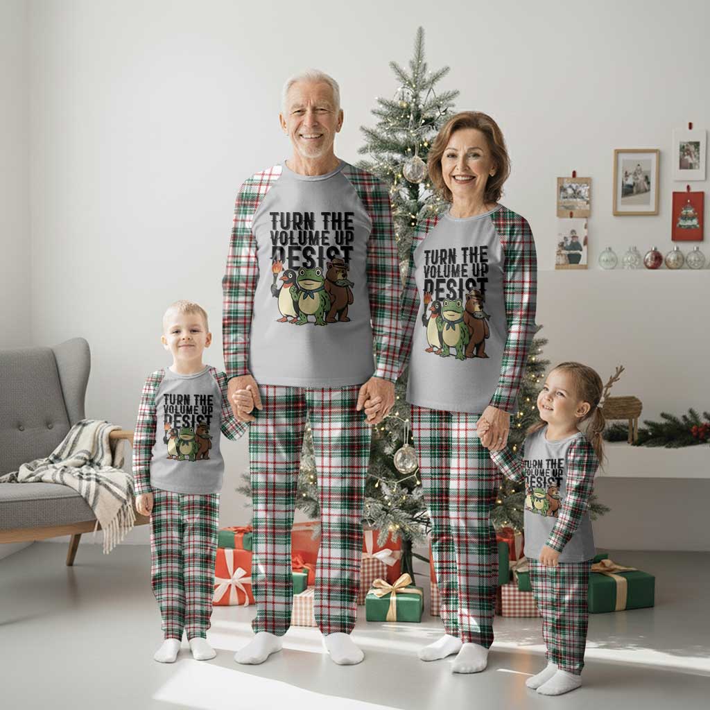 Turn The Volume Up Resist Plaid Pajama Set Portland Frog Bear Penguin Protester TS14 Christmas Plaid Print Your Wear