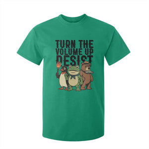 Turn The Volume Up Resist T Shirt For Kid Portland Frog Bear Penguin Protester TS14 Irish Green Print Your Wear