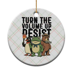 Turn The Volume Up Resist Ceramic Ornament Portland Frog Bear Penguin Protester TS14 1pc Christmas Plaid Print Your Wear