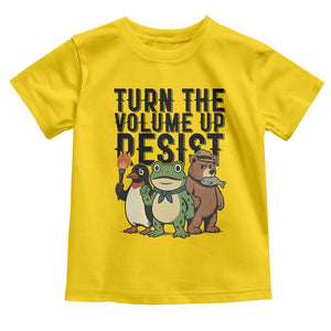 Turn The Volume Up Resist Toddler T Shirt Portland Frog Bear Penguin Protester TS14 Daisy Print Your Wear