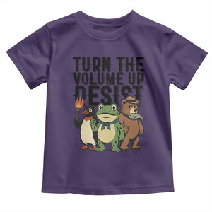 Turn The Volume Up Resist Toddler T Shirt Portland Frog Bear Penguin Protester TS14 Purple Print Your Wear