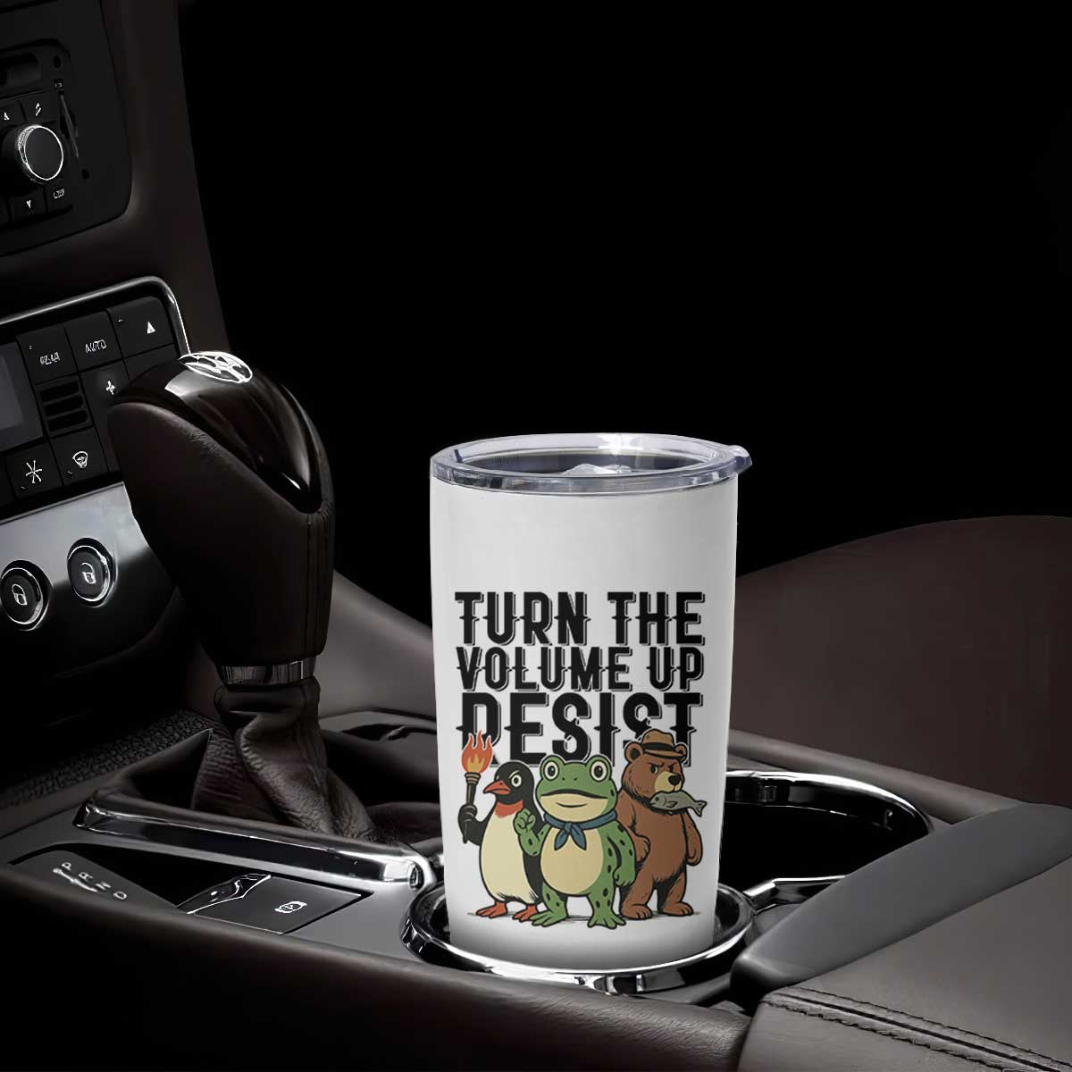 Turn The Volume Up Resist Tumbler Cup Portland Frog Bear Penguin Protester TS14 Print Your Wear