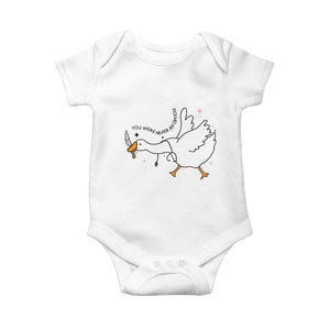 Sily Goose Meme Baby Onesie Funny Quote You Were Never An Option TS14 White Print Your Wear