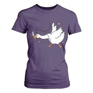 Sily Goose Meme T Shirt For Women Funny Quote You Were Never An Option TS14 Purple Print Your Wear