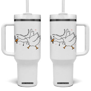 Sily Goose Meme Tumbler With Handle Funny Quote You Were Never An Option TS14 One Size: 40 oz White Print Your Wear