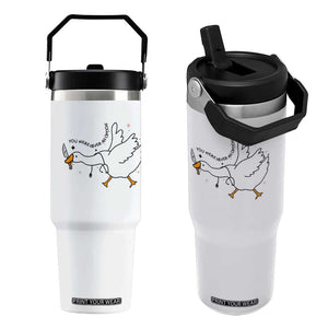 Sily Goose Meme Flip Straw Tumbler Funny Quote You Were Never An Option TS14 One Size: 30 oz White Print Your Wear