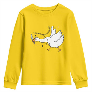 Sily Goose Meme Youth Sweatshirt Funny Quote You Were Never An Option TS14 Daisy Print Your Wear