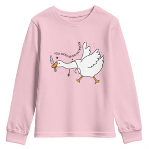 Sily Goose Meme Youth Sweatshirt Funny Quote You Were Never An Option TS14 Light Pink Print Your Wear