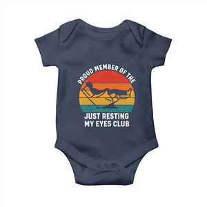 Funny Dad Baby Onesie Proud Member Of The Just Resting My Eyes Club TS14 Navy Print Your Wear