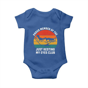 Funny Dad Baby Onesie Proud Member Of The Just Resting My Eyes Club TS14 Royal Blue Print Your Wear