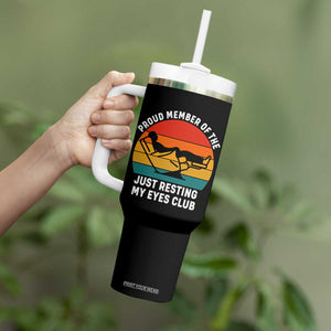Funny Dad Tumbler With Handle Proud Member Of The Just Resting My Eyes Club TS14 Print Your Wear