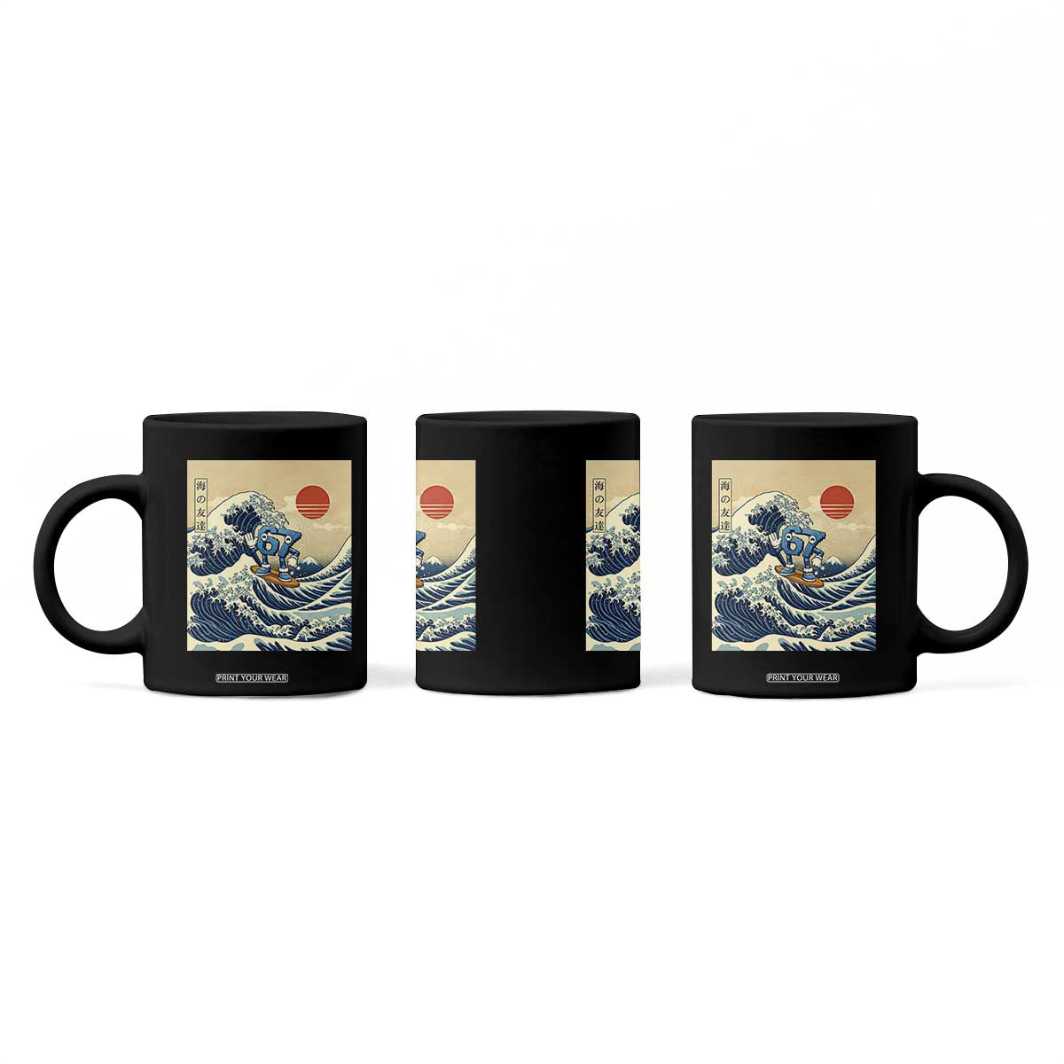 Funny Six Seven Surfing Coffee Mug The Great Wave Kanagawa Japanese 67 Brainrot Meme TS14 Print Your Wear
